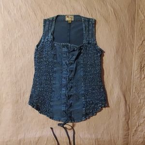 Scully lace up denim top